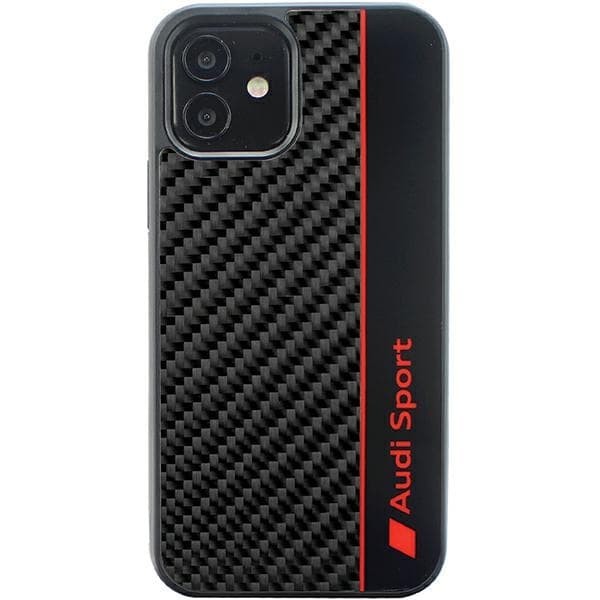 Ovitek Audi Carbon Fiber Stripe za iPhone 11 / Xr - črn