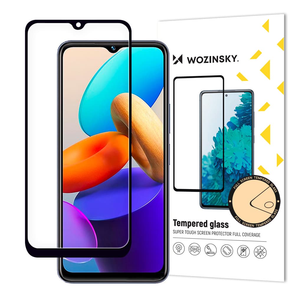 Wozinsky Full Glue kaljeno steklo Vivo Y35 / Y22 / Y22s s črnim okvirjem (ohranja prostor za ovitek)