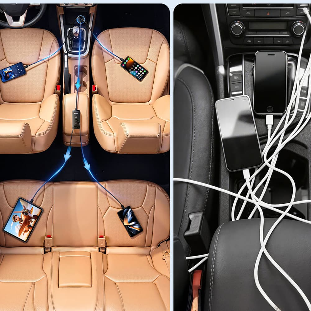 Orico ChargeClip 108W avtomobilski polnilnik, 2x USB-A + 4x USB-C s sponko - črn 5