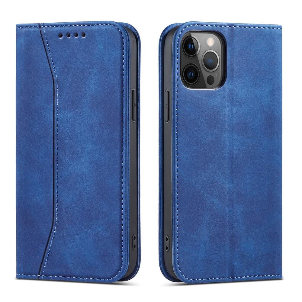 Ovitek Magnet Fancy Case za iPhone 12 Pro Max (denarnica, stojalo), modri