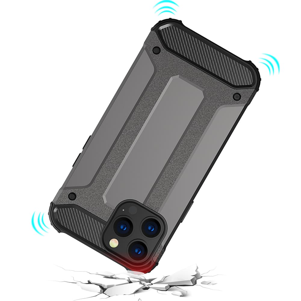 Hybrid Armor Robusten Ovitek za iPhone 13 Pro - Srebrna 7
