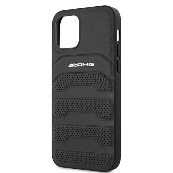 Ovitek AMG usnjen Debossed Lines za iPhone 12 mini - črn 6