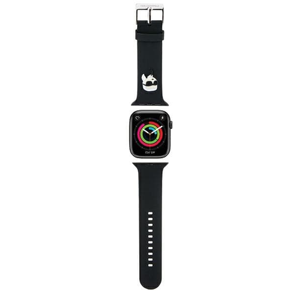 Karl Lagerfeld pašček 3D Rubber Karl Head za Apple Watch 42/44/45/49mm - črn