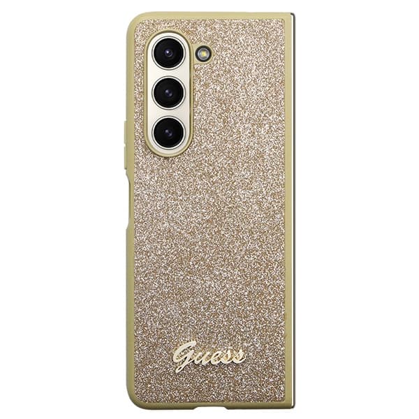 Ovitek Guess Glitter Script za Samsung Galaxy Z Fold 5 - zlata 2