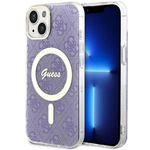 Ovitek Guess 4G MagSafe za iPhone 14, vijoličen