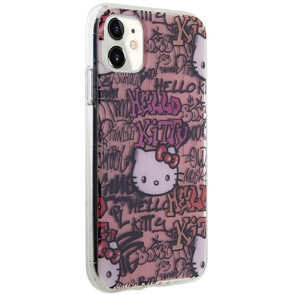 Hello Kitty IML Tags Graffiti ovitek za iPhone 11 / Xr - roza 4