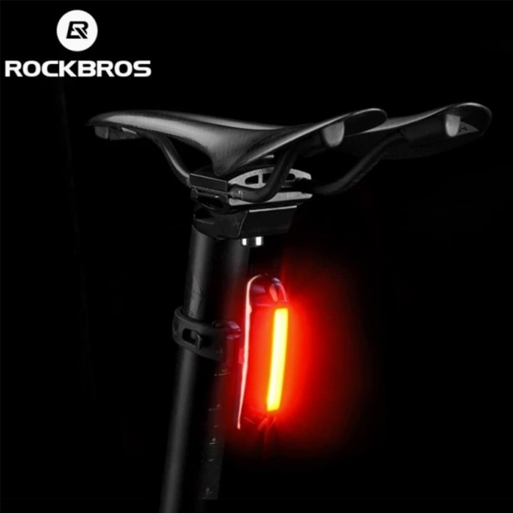 Rockbros A54BK zadnja luč za kolo + Micro USB kabel - črna 4