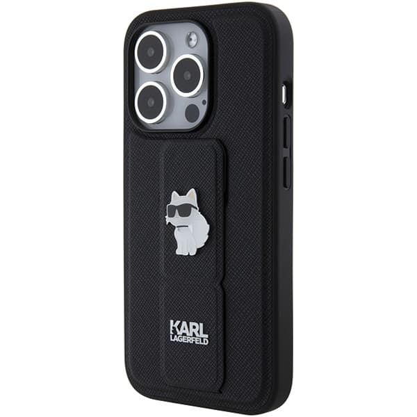 Karl Lagerfeld ovitek za iPhone 15 Pro - črn, Gripstand 3