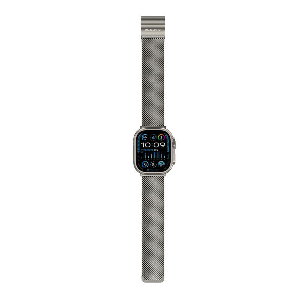 AmazingThing Titan Premium Metal Band za Apple Watch 38-49 mm, srebrn 3