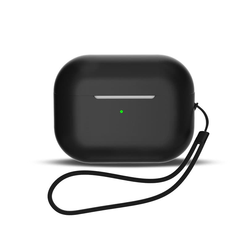 Silikonski ovitek za AirPods 1 / AirPods 2 z zapestnim paščkom - črn