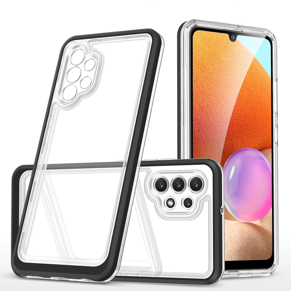 Hurtel Clear 3in1 ovitek za Samsung Galaxy A72 4G, črni okvir