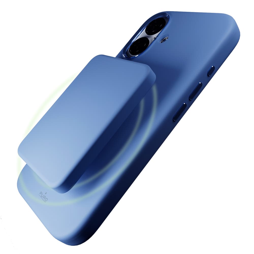 Puro Icon Mag Pro MagSafe silikonski ovitek za iPhone 16 - Modra 7