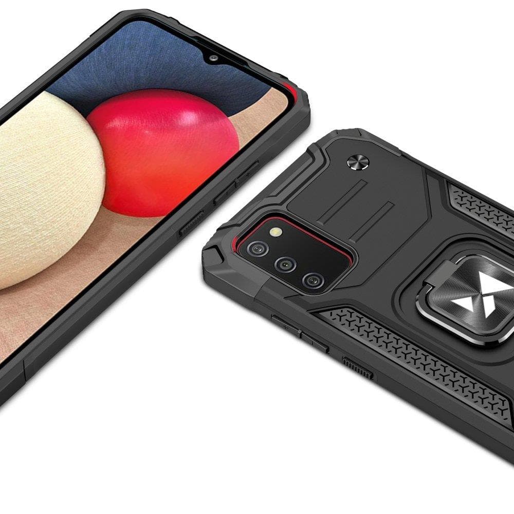 Wozinsky Ring Armor ovitek + magnetni nosilec za Samsung Galaxy A03s, moder 2