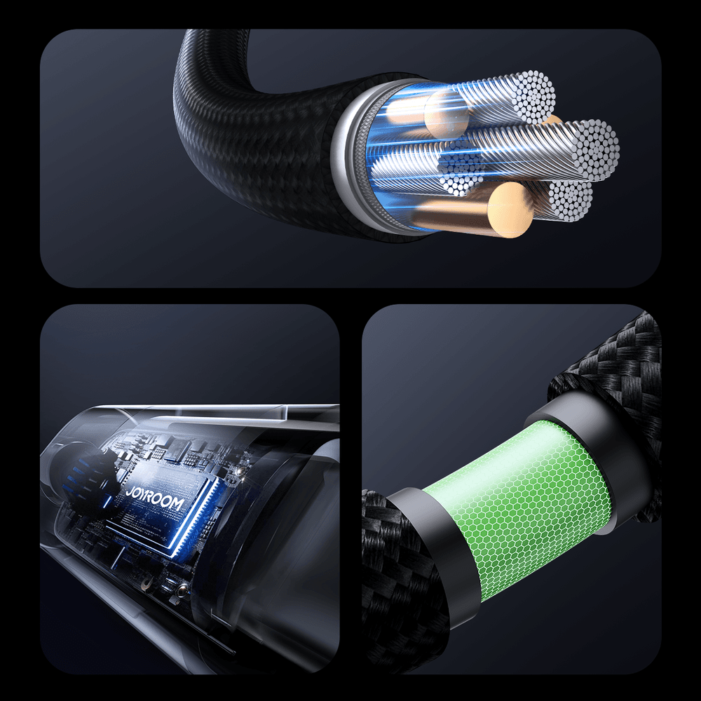 Joyroom S-A16 Pro USB-C - USB-C Kabel 1.2m, 100W, Digitalni Zaslon, Črn 7