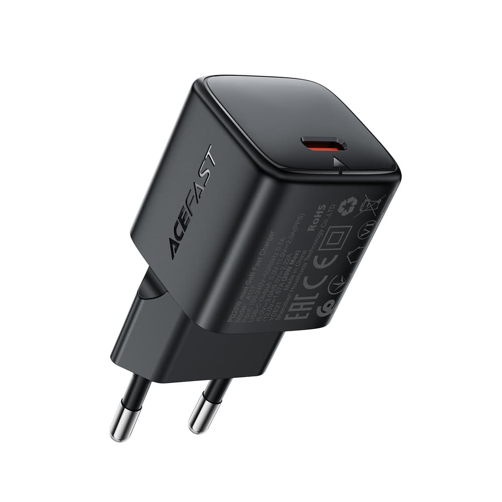 Acefast A117 GaN PD 20W USB-C hitri polnilec - črn