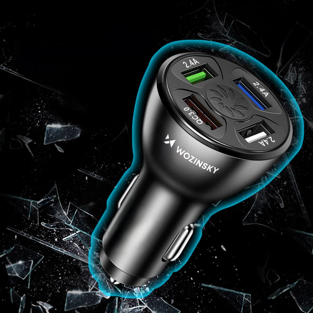 Avtomobilski polnilnik Wozinsky WCCAW 50W, 4x USB-A QC - bel 3