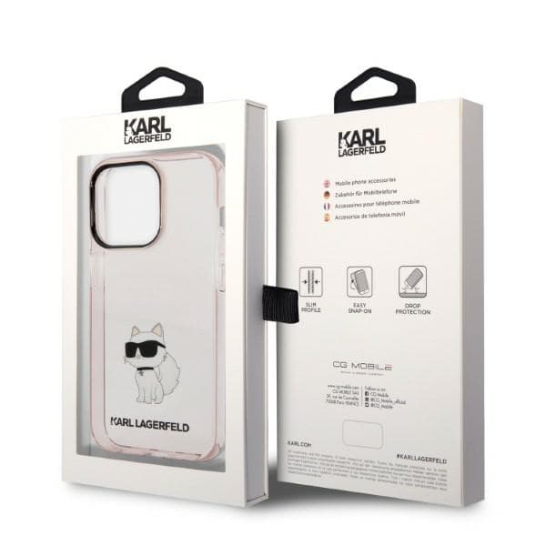 Karl Lagerfeld Ikonik Choupette etui za iPhone 14 Pro Max - roza 8