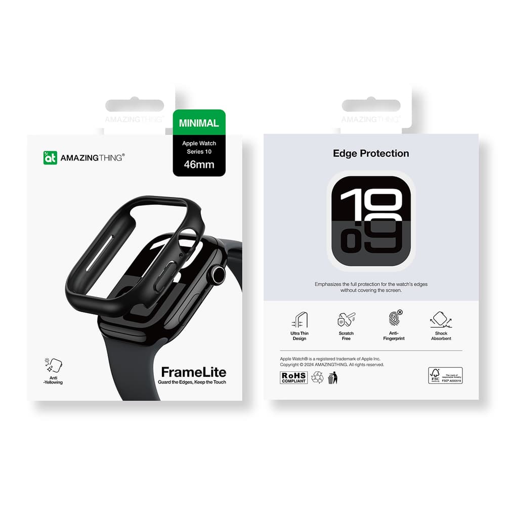 AmazingThing Minimal ovitek za Apple Watch 46mm - črn 4
