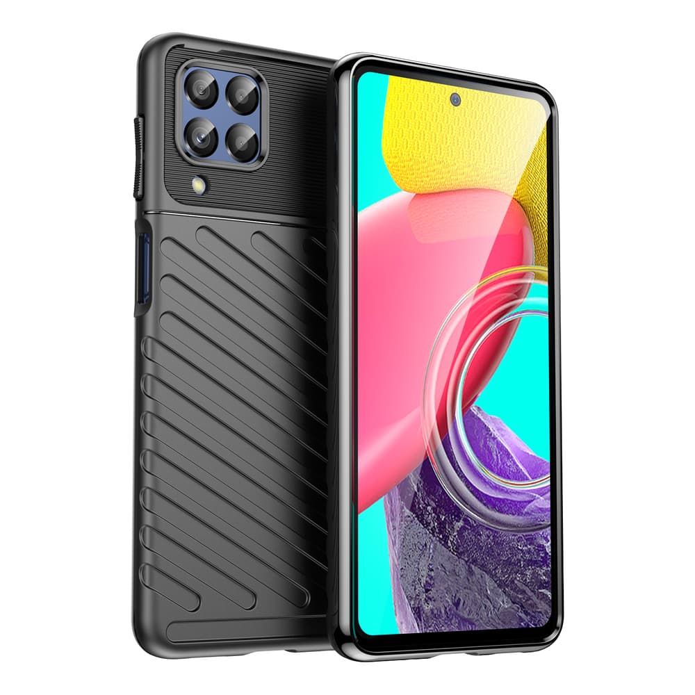 Thunder Case ojačano ovitek za Samsung Galaxy M53 5G, črn