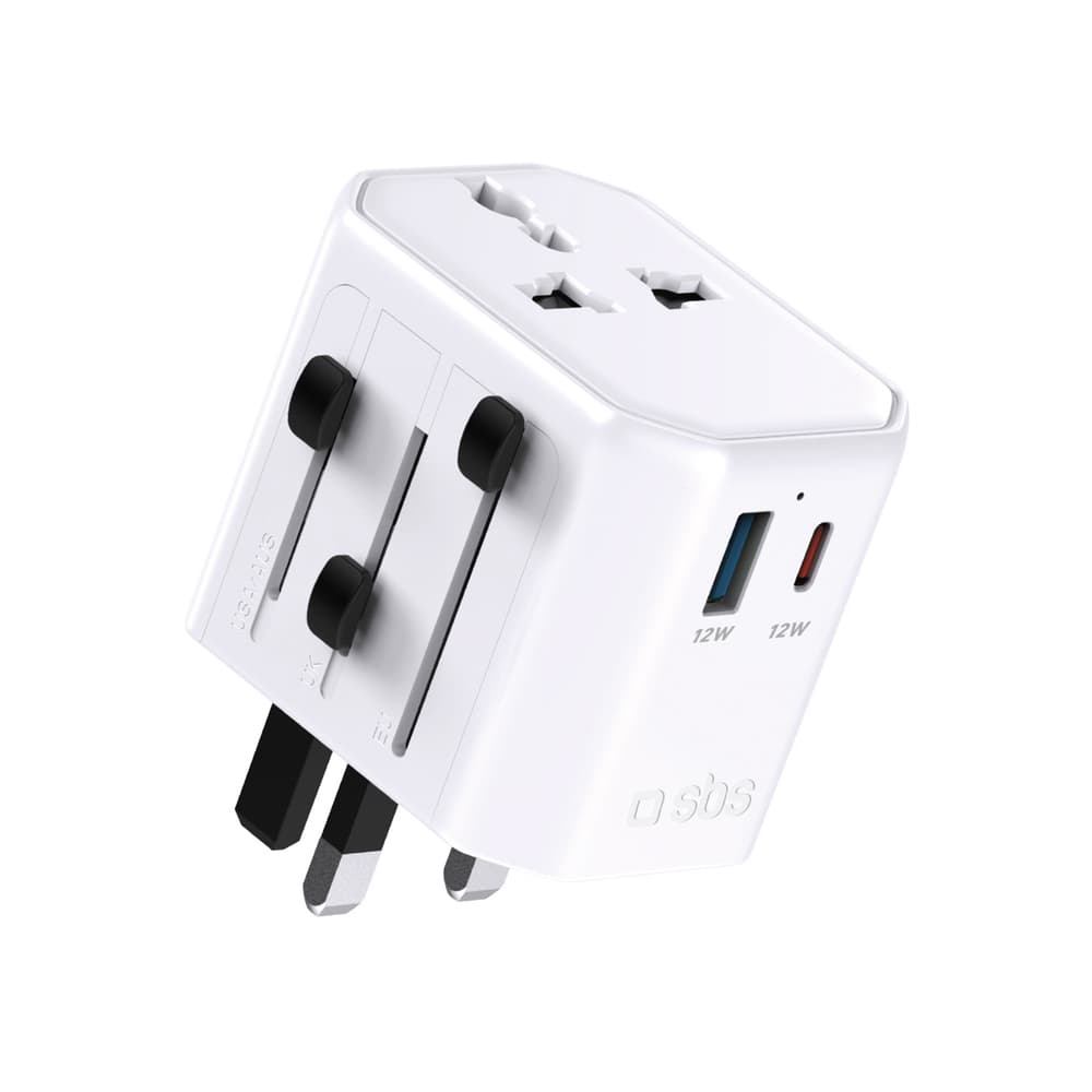 SBS TEADAPTUSBTCUNI USB-C/USB-A univerzalni potovalni adapter (bel)