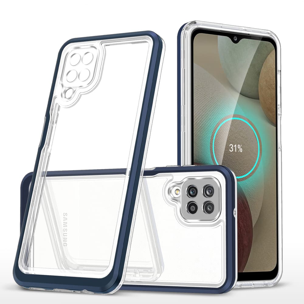 Hurtel ovitek Clear 3in1 za Samsung Galaxy A22 4G, moder