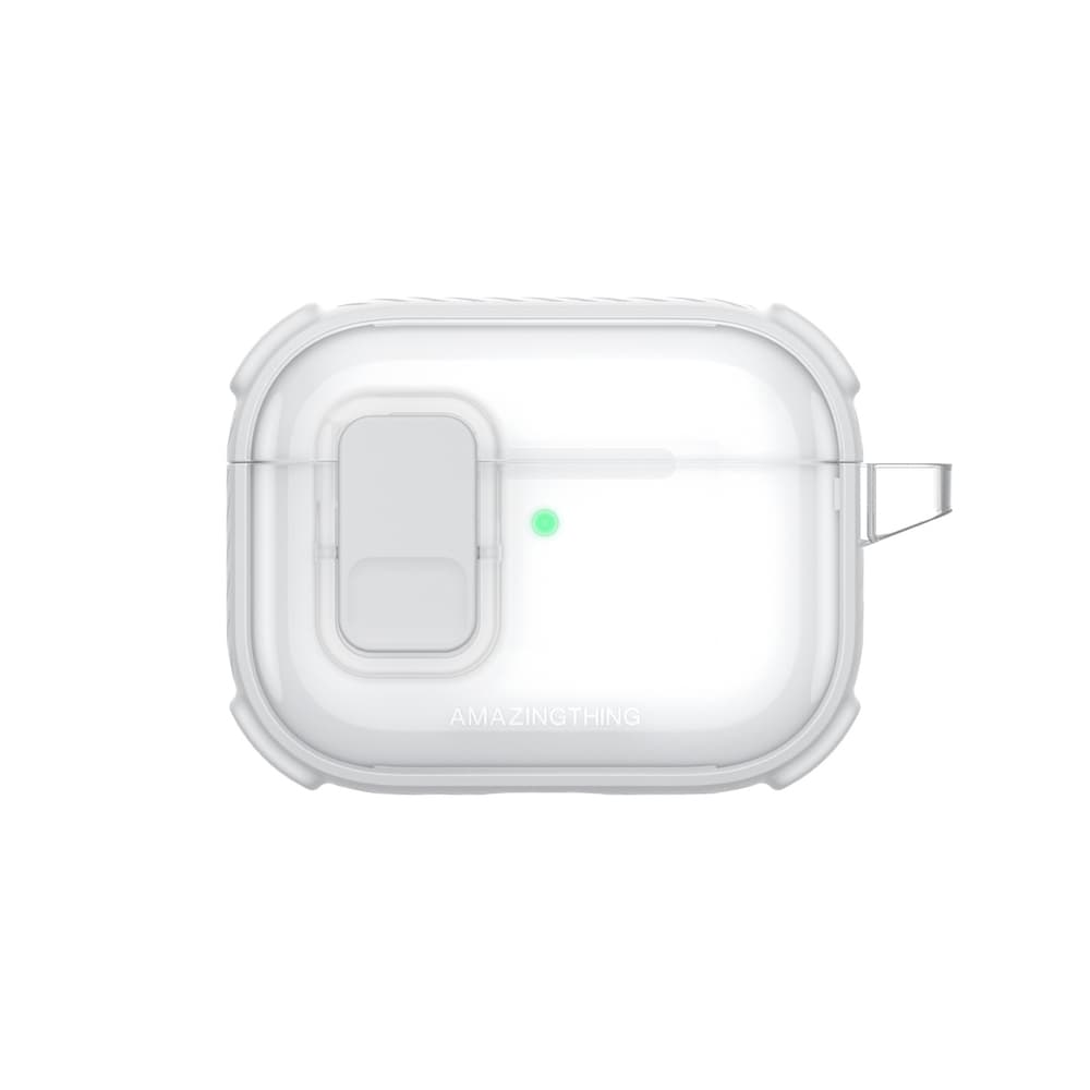 Zaščitna ovitek AmazingThing Titan Pro Mag Clear za AirPods Pro 3 - Bela
