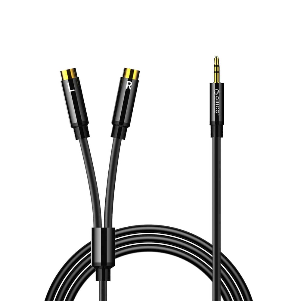 Orico AXRF avdio kabel minijack 3.5mm na 2x RCA (Ž), 1.5m - črna