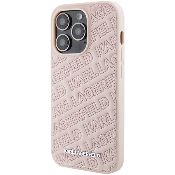 Karl Lagerfeld ovitek Quilted K Pattern za iPhone 15 Pro Max - roza 2