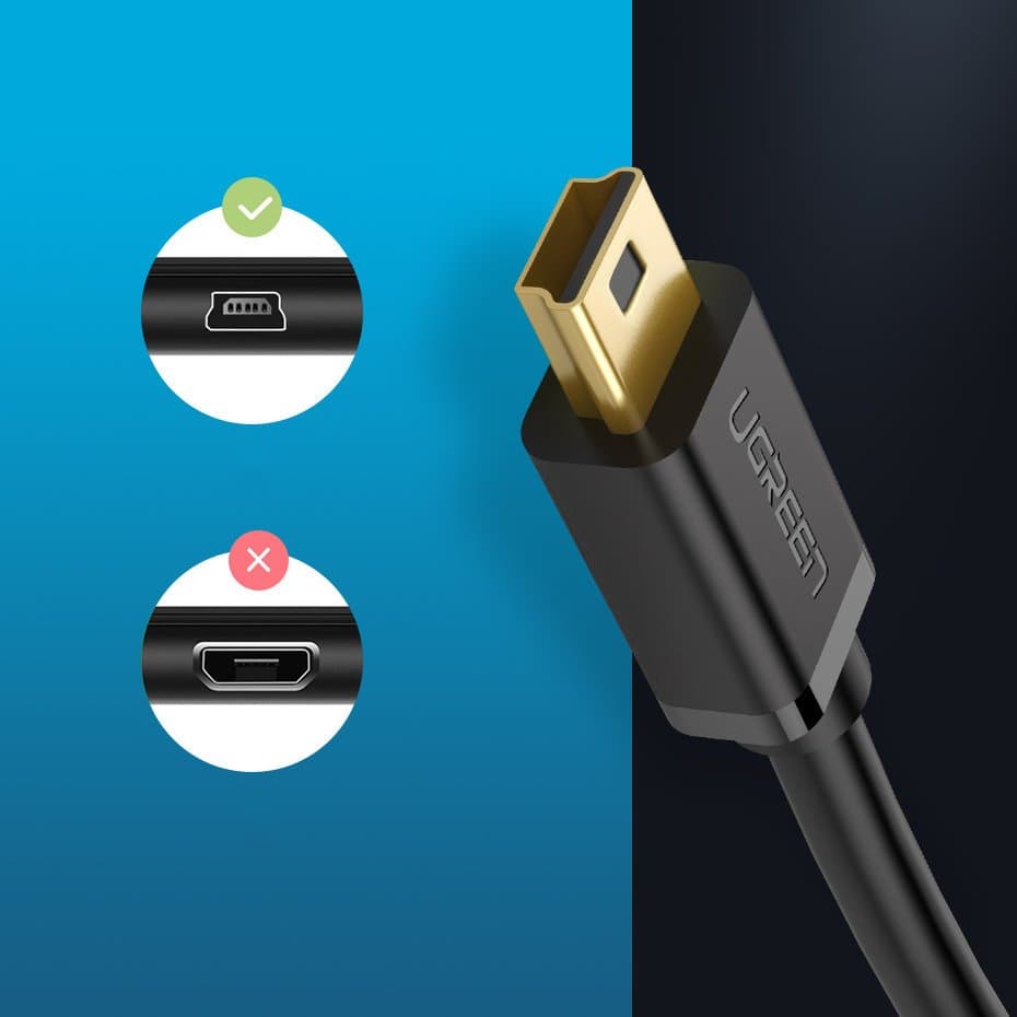 Ugreen kabel USB na mini USB 480 Mbps 3m, črn 7