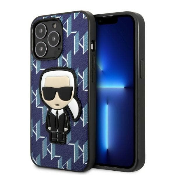 Ovitek Karl Lagerfeld Monogram Ikonik Patch za iPhone 13 Pro/13 (6,1") - moder