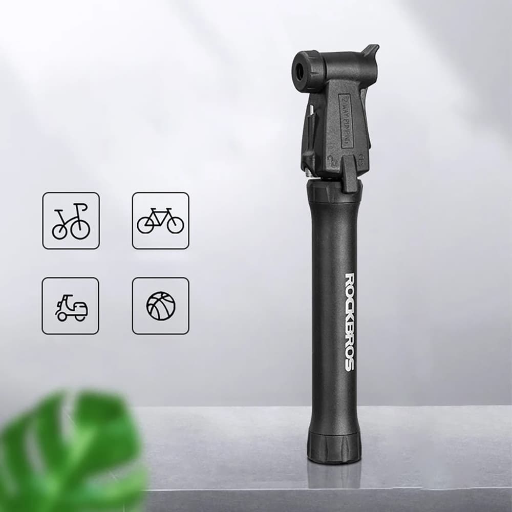 ROCKBROS TM-1701P 80 PSI Mini kolesarska tlačilka (Presta/Schrader), črna 2