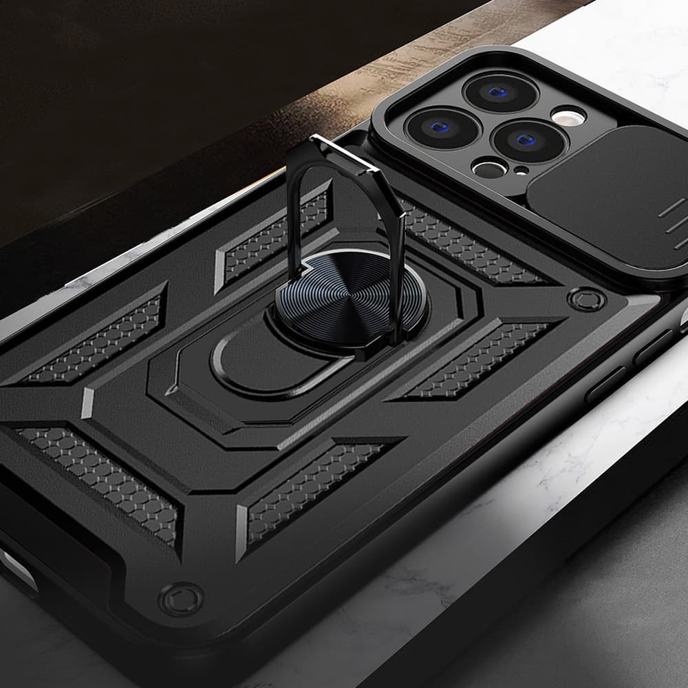 Hybrid Armor Camshield ovitek za Realme 10 Pro+, črn 7