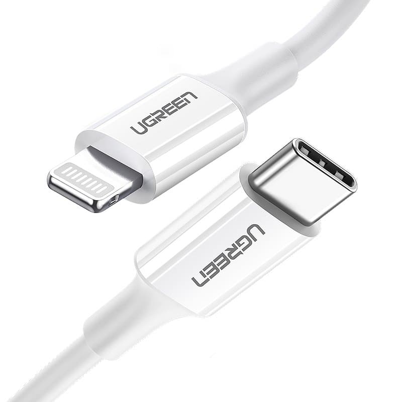 Ugreen USB-C / Lightning MFi PD kabel 20W 480Mb/s 1m, bel