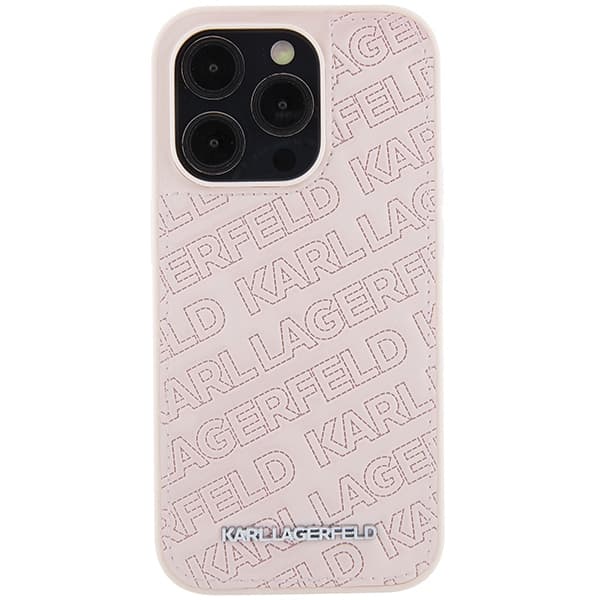 Karl Lagerfeld ovitek Quilted K Pattern za iPhone 15 Pro Max - roza 3