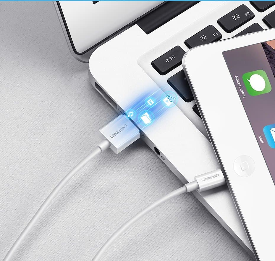 Ugreen USB-A / Lightning MFi kabel 2.4A 1m, bel 5