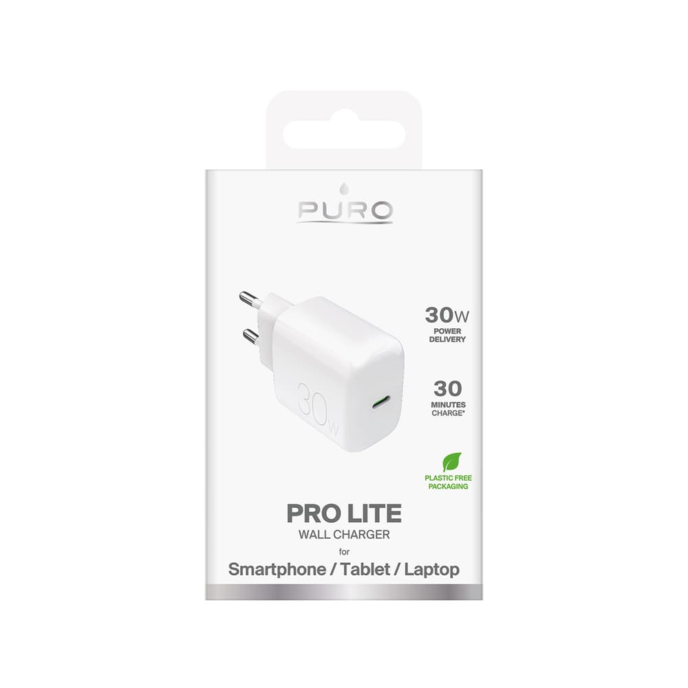 Puro PROLITE 30W USB-C stenski polnilnik, bel 2