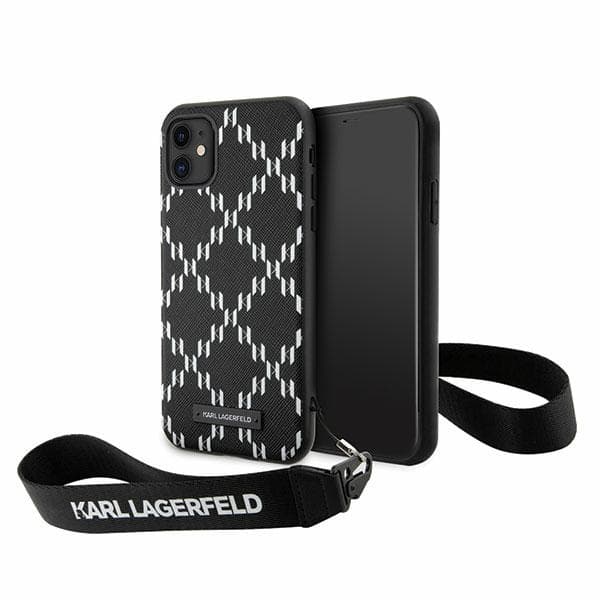 Karl Lagerfeld ovitek iPhone 11 / Xr 6.1" Monogram Losange Saffiano - črn