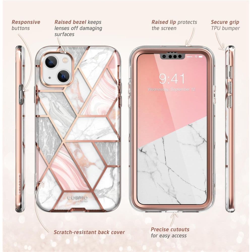 Supcase Cosmo ovitek za iPhone 14 Plus - Roza marmor 7