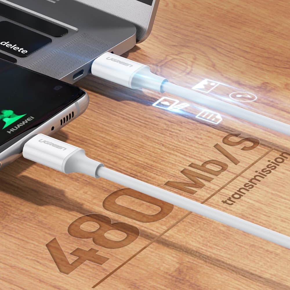 Ugreen US264 60518 USB-C / USB-C PD QC AFC Kabel 1m - Bel 5