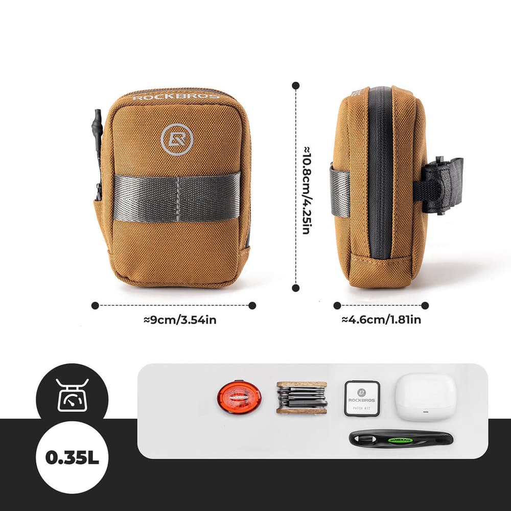 Rockbros F006 torbica za pod sedlo 0,35 L (rjava) 3