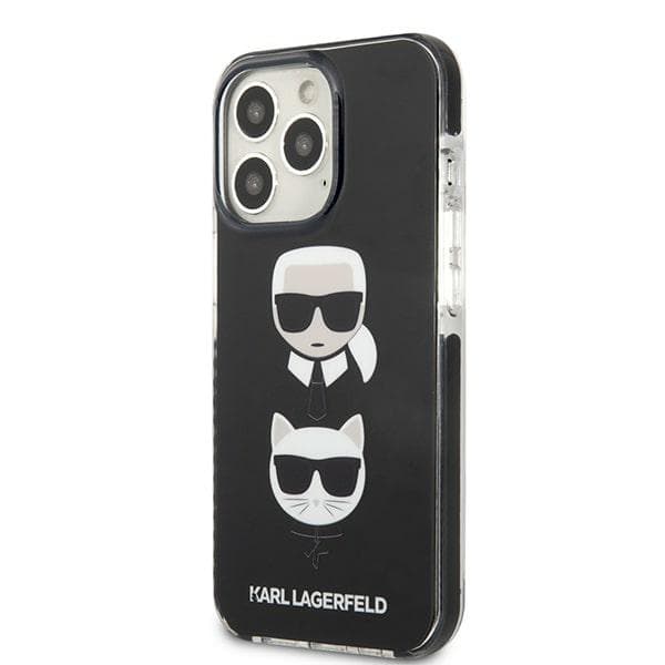 Karl Lagerfeld Karl & Choupette Head ovitek za iPhone 13 Pro Max - črn 2