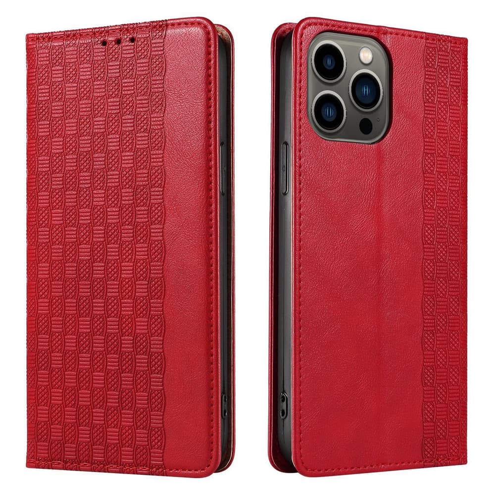 Hurtel Magnet Strap ovitek z denarnico in oporo za iPhone 14 Pro, rdeč 7