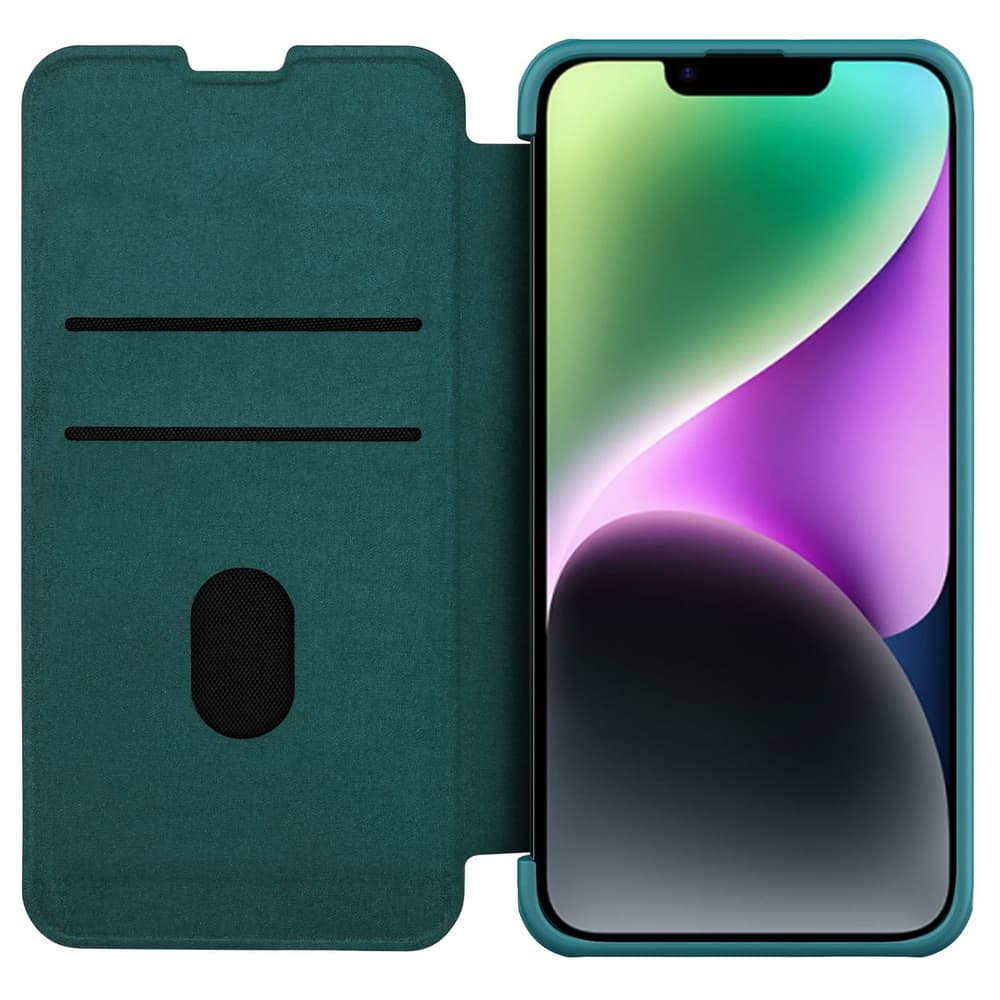 Nillkin Qin Leather Pro Flip ovitek za iPhone 14 Plus, zelen 4