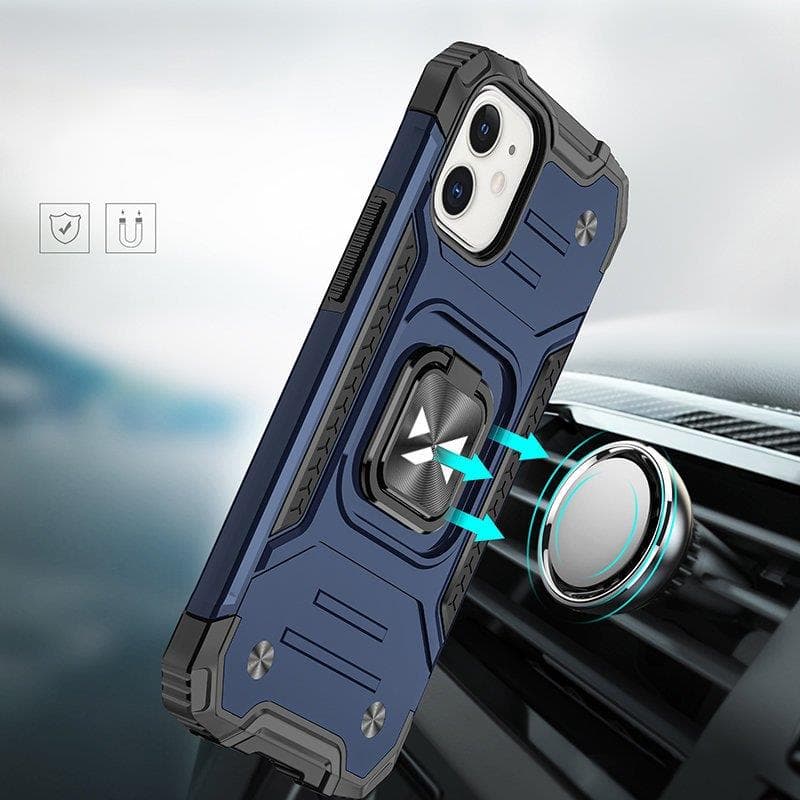 Wozinsky Ring Armor ovitek za iPhone 14 Plus, moder, s stojalom in obročem 7