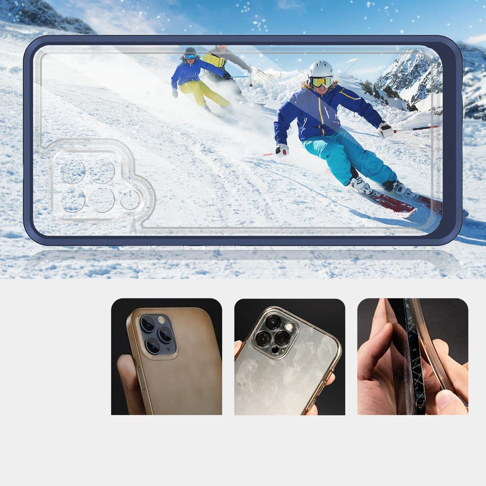 Hurtel ovitek Clear 3in1 za Samsung Galaxy A42 5G, moder 3