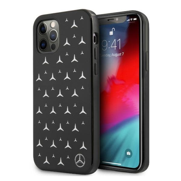 Ovitek Mercedes Silver Stars za iPhone 12 Pro Max - črn