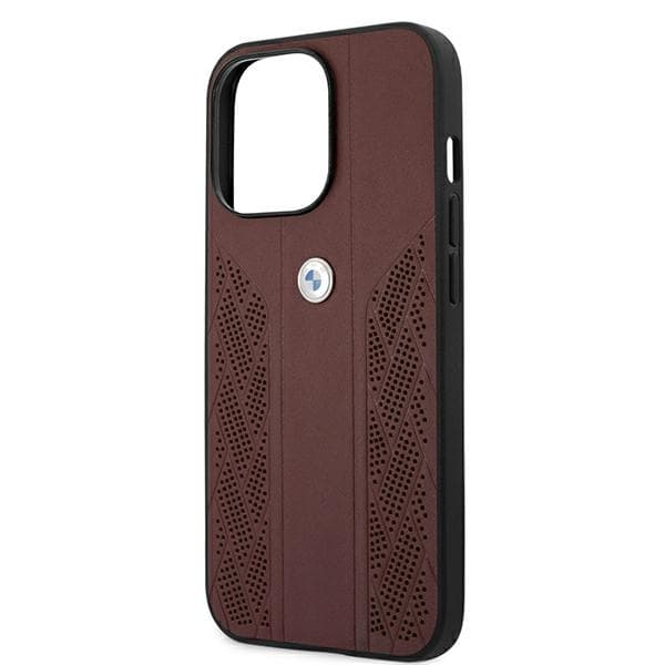 BMW usnjena etui Curve Perforate za iPhone 13 Pro / iPhone 13 - Rdeča 7