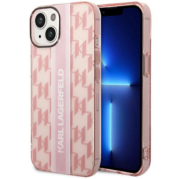 Karl Lagerfeld ovitek za iPhone 14 Plus Mono Vertical Stripe, roza