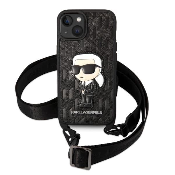 Karl Lagerfeld Monogram Ikonik Patch etui za iPhone 14 6.1" črno 2