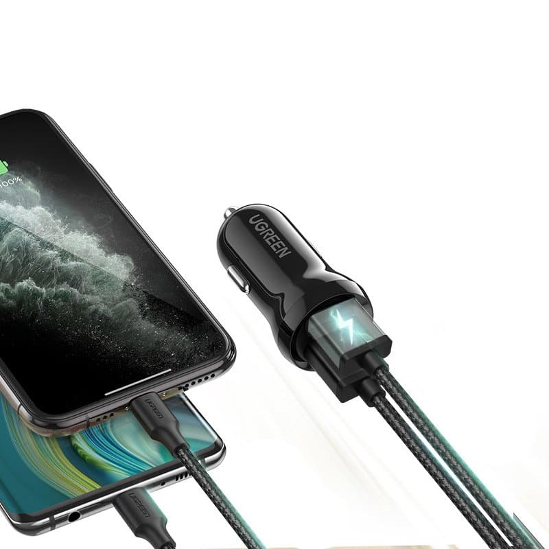 Ugreen avto polnilec 2x USB 24W 4.8A - črn 2